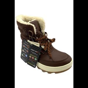 Kamik Women's Celeste Leather Snow Boots Dark Brown - Medium